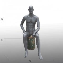 MALE MANNEQUINS - DISPLAY MANNEQUINS SEATED : Display mannequin abstract man sitting position