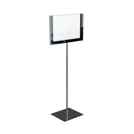 Poster holder and signage Display stand A6 chromed Portants shopping