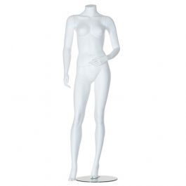 FEMALE MANNEQUINS - MANNEQUIN HEADLESS : Display woman mannequin white without head matte finis