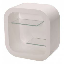 RETAIL DISPLAY FURNITURE - SHELVES : Double glass schelves white color 