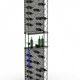 RETAIL DISPLAY FURNITURE - STORAGE UNITS : Double height black wine rack