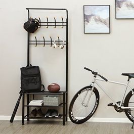 Lagermobel Eingangsmöbel - Manteltür aus schwarzem Metall Mobilier shopping