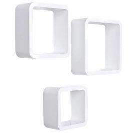 Estantes de pared conjunto de 3 cubos blancos