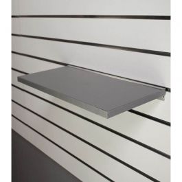 MATERIEL AGENCEMENT MAGASIN - PANNEAUX RAINURéS ET FIXATIONS : Etagère gris métallique 60 x 20 cm