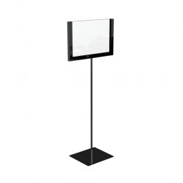 PERCHEROS PARA TIENDAS - PORTA CARTEL I SEñALIZACION : Expositor a6 negro