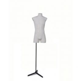 MALE MANNEQUIN BUST - TAILORED BUST : Fabric bust of a man on a tripod base
