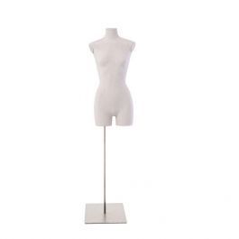 FEMALE MANNEQUIN BUST - TAILORED BUST : Fabric bust on square base