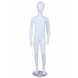CHILD MANNEQUINS - ABSTRACT MANNEQUIN : Faceless kid mannequin gloss white 9 years old