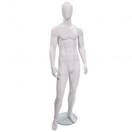 MALE MANNEQUINS : Faceless male display mannequin white color