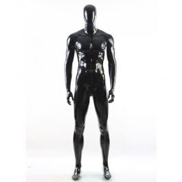 MALE MANNEQUINS - ABSTRACT MANNEQUINS : Faceless male mannequin black glossy