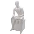 Image 0 : Faceless seated male mannequin white ...