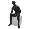 Image 0 : Faceless seated male mannequin - black ...