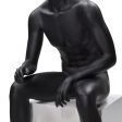 Image 3 : Faceless seated male mannequin - black ...