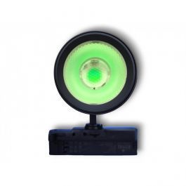 ARREDAMENTO NEGOZI : Faretto led nero luce verde 30w per binario trifase