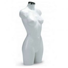 FEMALE MANNEQUIN BUST - PLASTIC BUSTS : Female bust with beginning of shoulder white
