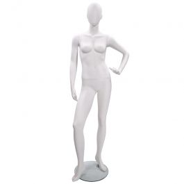 FEMALE MANNEQUINS - MANNEQUIN ABSTRACT : Female diplay mannequin hand on the side white finish