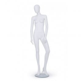 FEMALE MANNEQUINS - MANNEQUIN ABSTRACT : Female display mannequin faceless head white color
