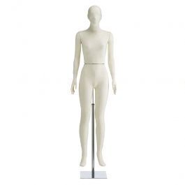 FEMALE MANNEQUINS : Female display mannequin with ivory white fabric