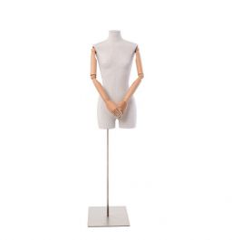 FEMALE MANNEQUIN BUST - VINTAGE BUST : Female fabric bust on square base