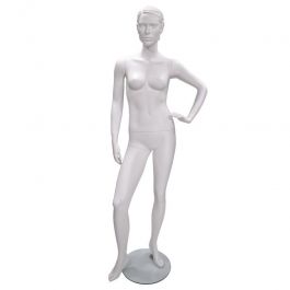 FEMALE MANNEQUINS - MANNEQUINS STYLISED : Female stylised mannequin with head and cristal base