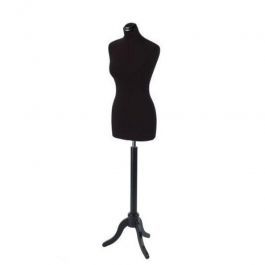 FEMALE MANNEQUIN BUST - TAILORED BUST : Female tailored bust black fabric