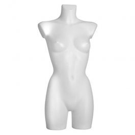 FEMALE MANNEQUIN BUST : Female white plastic torso