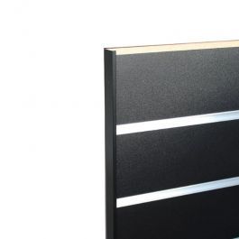 Accessoires pour panneaux rainurés Finition Chant Plat en Aluminium Noir - 2400 mm Mobilier shopping