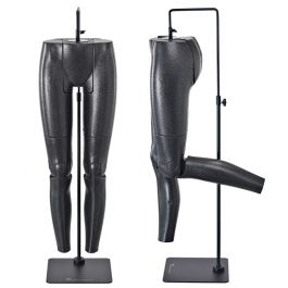 ACCESSORIES FOR MANNEQUINS - LEG MANNEQUINS : Flexible female mannequins leg black finish with base