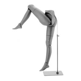 ACCESSORIES FOR MANNEQUINS - FEMALE LEG MANNEQUINS : Flexible female mannequins legs grey finish with base
