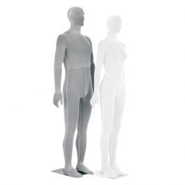 WINDOW MANNEQUINS : Flexible male mannequin grey fabric