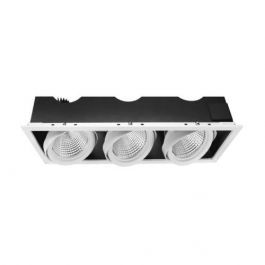 SISTEMAS DE LAMPARAS PARA NEGOCIOS - FOCOS EMPOTRADOS LED : Foco led triple blanco