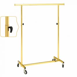 CLOTHES RAILS - HANGING RAILS WITH WHEELS : Folding gold clothes rack extendable 100, 170 cm