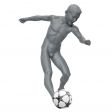 Image 0 : Fussball kinder schaufensterfiguren grau farbe ...
