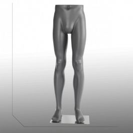 ACCESSORI DI MANICHINI - GAMBE MANICHINI : Gambe di manichino uomo grigio su base di vetro