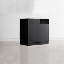 RETAIL DISPLAY FURNITURE - STORAGE UNITS : Gloss black counter with display drawer