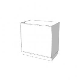 COUNTERS DISPLAY & GONDOLAS - ECONOMY STORE COUNTERS : Glossy counter with drawer and shelf 100cm