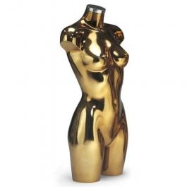 FEMALE MANNEQUIN BUST - PLASTIC BUSTS : Gold finish female bust