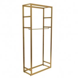 LADENAUSSTATTUNG - REGALE GONDELN : Goldene ladengondel h 240 x 107 x 45 cm