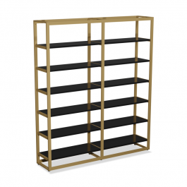 MOBILIARIO Y EQUIPAMIENTO COMERCIAL - GONDOLAS POR TIENDAS : G&oacute;ndola de  oro de 12 estantes h 240 x 210 x 45 cm