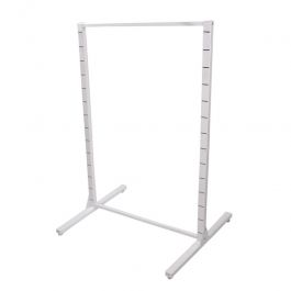 MOBILIARIO Y EQUIPAMIENTO COMERCIAL - GONDOLAS POR TIENDAS : Góndola de metal blanco h 145 x 105 x 73 cm