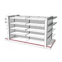 MOBILIARIO Y EQUIPAMIENTO COMERCIAL - GONDOLAS POR TIENDAS : Gondola de negocio en metal h 142 x 263 x 108 cm