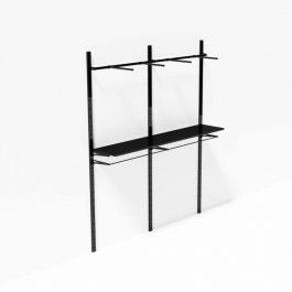 Gondolas de pared Gondola de pared metal negro 2metros Mobilier shopping