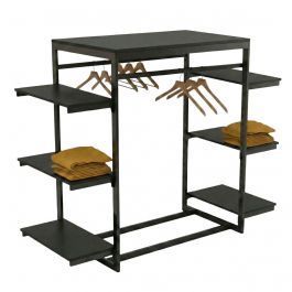 Gondolas por tiendas G&oacute;ndola de tienda negra con estante H 140 X 104 X 69 CM Presentoirs shopping