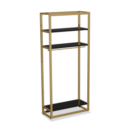 ARREDAMENTO NEGOZI - GONDOLE PER NEGOZI : Gondola del negozio nero e oro h 240 x 108 x 45 cm