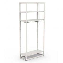 RETAIL DISPLAY FURNITURE - SHELVES GONDOLAS : Gondola with white shelves h 240 x 108 x 45 cm