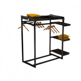 MATERIEL AGENCEMENT MAGASIN : Gondole noir avec tablette h 140 x 104 x 69 cm