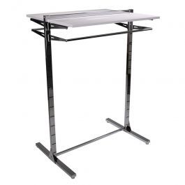 MATERIEL AGENCEMENT MAGASIN - GONDOLES MAGASIN : Gondole metal plateau blanc h 145 x 105 x 73 cm