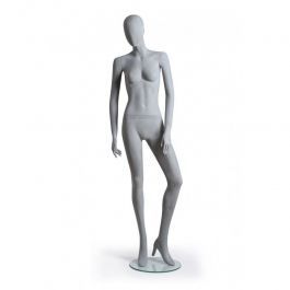 FEMALE MANNEQUINS - MANNEQUIN ABSTRACT : Grey finish female mannequin with abstract head