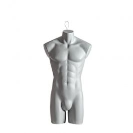 MALE MANNEQUIN BUST - SPORT TORSOS AND BUSTS : Grey male torso without arms