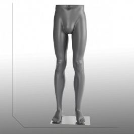 ACCESSORIES FOR MANNEQUINS - MALE LEG MANNEQUINS : Grey man mannequin legs on glass base